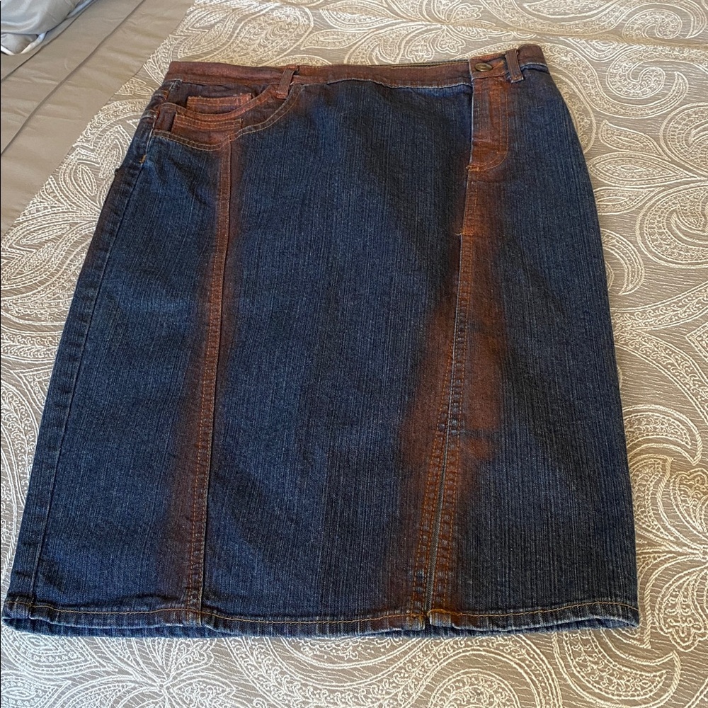 Vintage Robert Cavalli Just Cavalli Dark Blue Denim Pencil Skirt with Side Slit